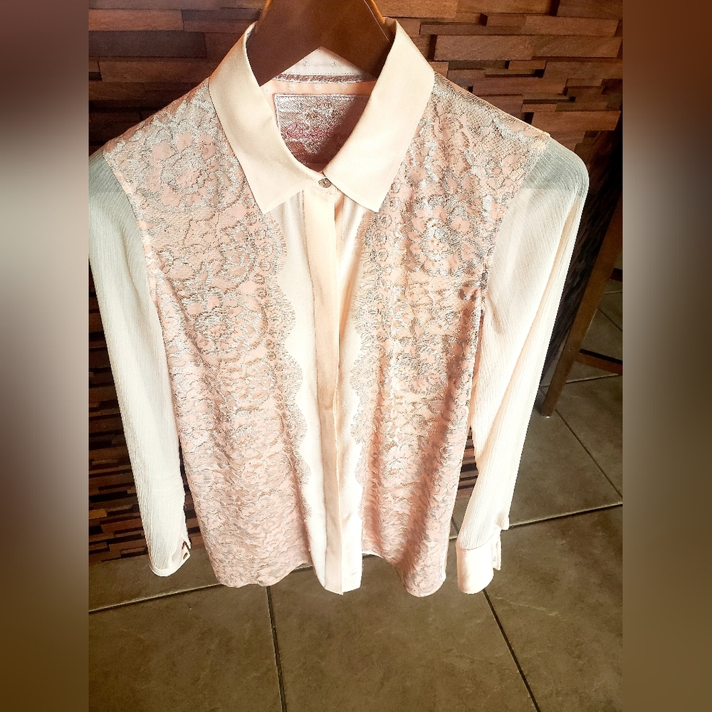 Robert Graham pink blouse,  silk